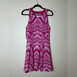 INC International Concepts Women Vibrant Pink Dress Small Paisley Summer Spring